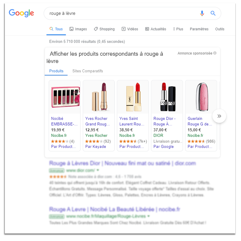 Google Ads - publicité sur Google shopping